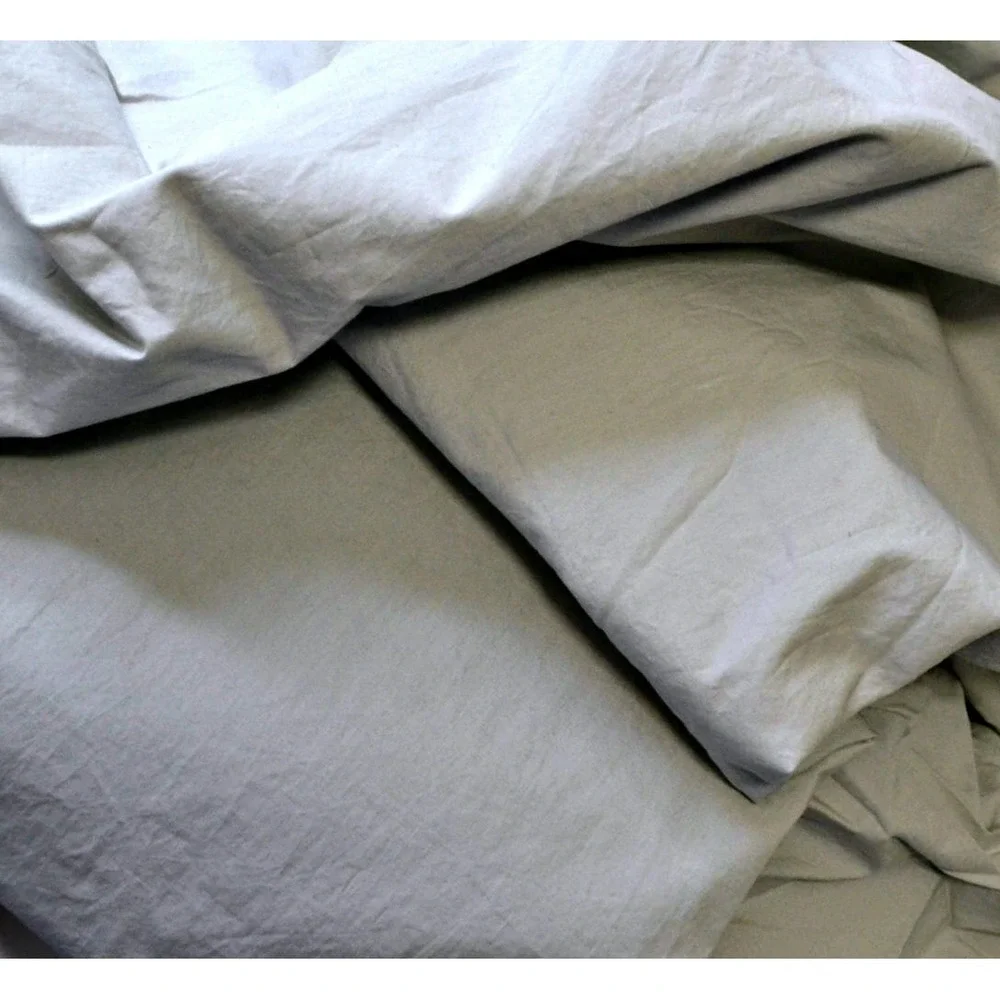 Restoration Hardware 210 percale Italian mist grey king duvet‎ cover